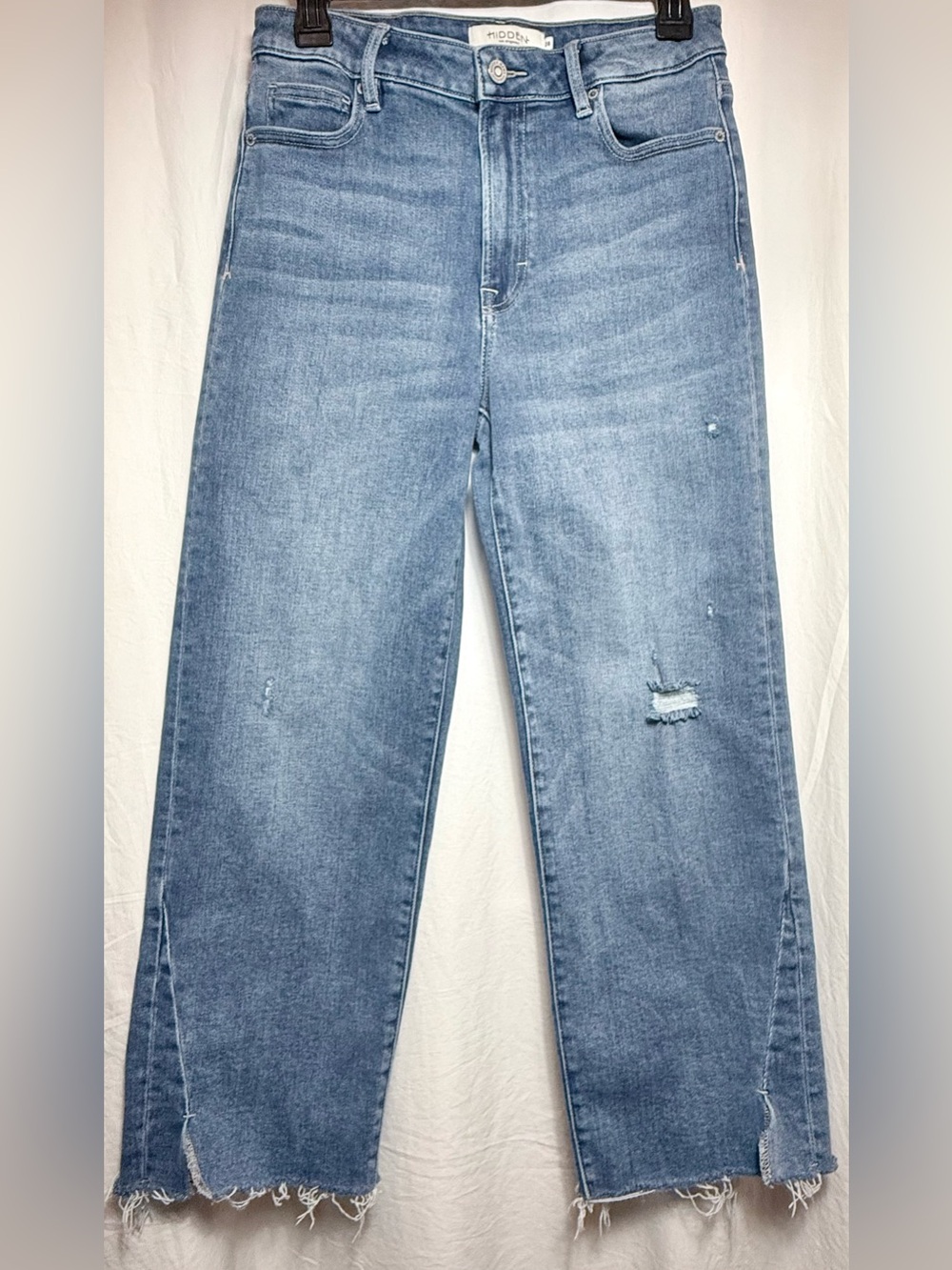 HIDDEN Cropped Straight-Leg Jeans